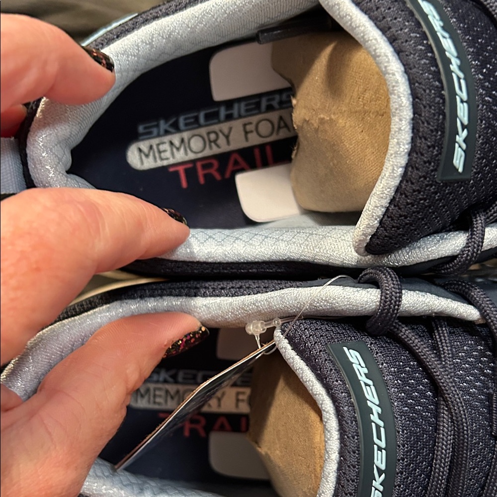 Skechers Navy and Light Blue Hiker Sneakers 8 - Picture 10 of 10